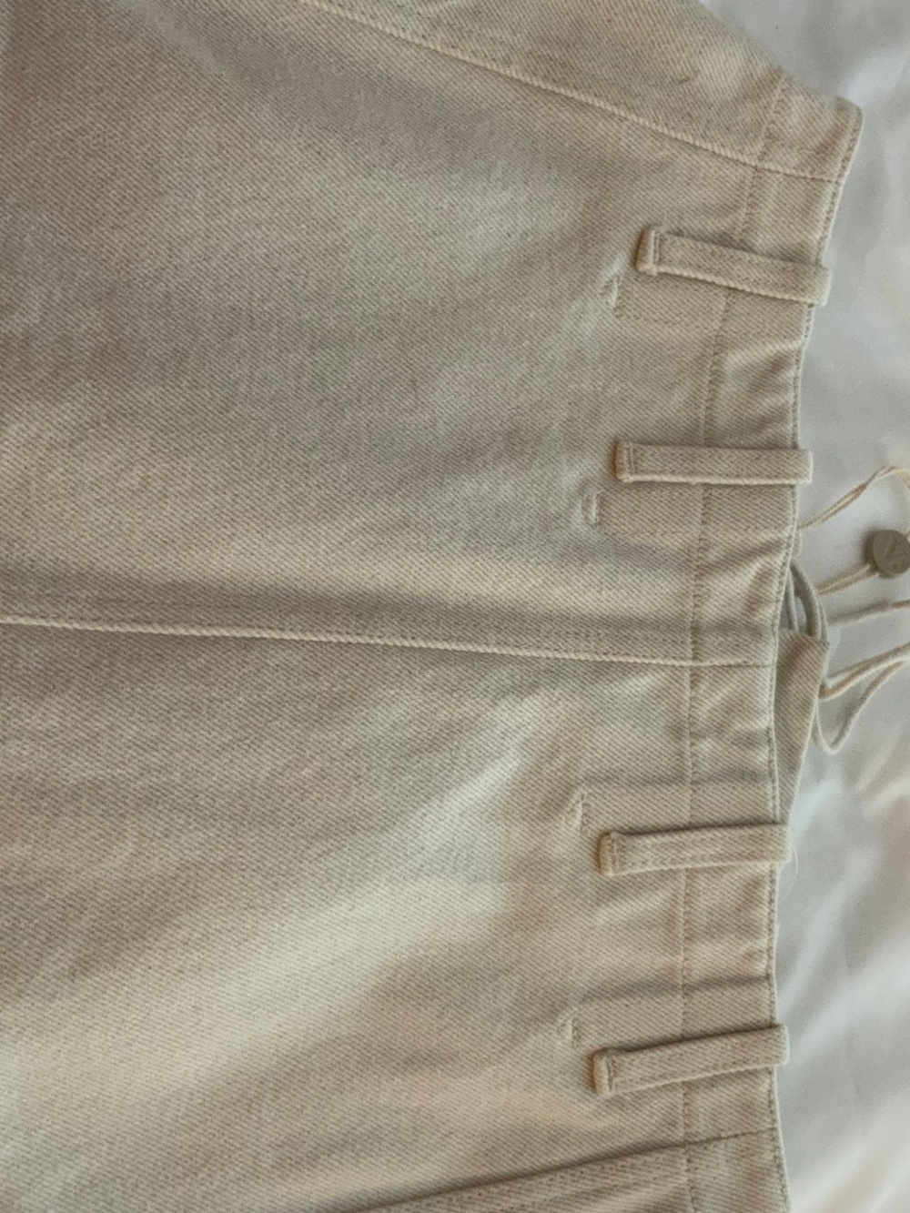 RARE SOUGHT AFTER 1991 ALAIA RUNWAY LACE UP IVORY DENIM MINI SKIRT XS - Picture 4 of 11